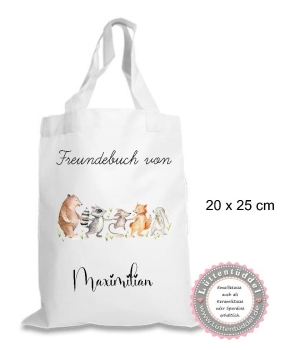 zuckersüße Freundebuchtasche Tasche Hase Tiere Bär  (personalisiert) Kindergarten  Wunschname KITA Kindergarten Einschulung Lüttentüddel®